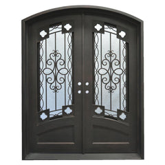 Wrought iron and glass sliding door frame design on China WDMA