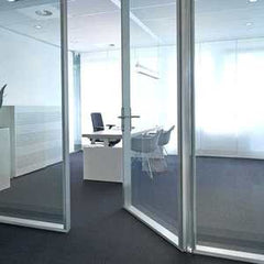 aluminum frame 10mm 12mm interior office tempered glass door prices with glass window design panel on China WDMA