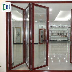 aluminum frame glass bi fold door decorative glass interior double bifold doors on China WDMA