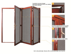 aluminum security screen door and window Bi-fold folding aluminum door with fly screen design for home balcony on China WDMA