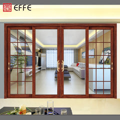 american standard wood color double glass aluminum sliding door and windows on China WDMA