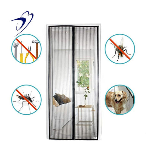 anti mosquito screen Door with Heavy Duty Mesh net Curtain Size up to 37"-82" Max on China WDMA