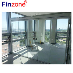 balcony glazing system glass balcony Professional folding door Exterior and interior use frameless sliding folding glass doors on China WDMA