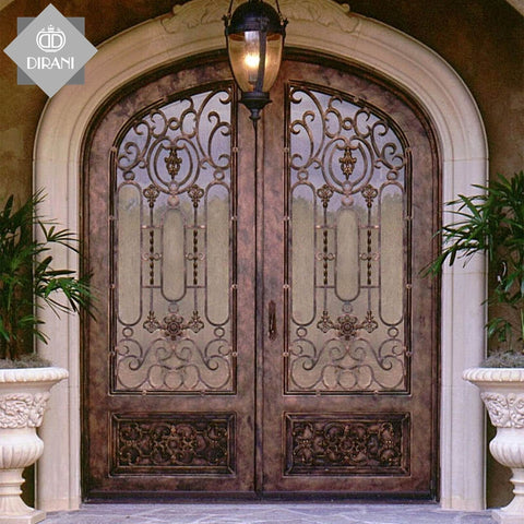 beautiful design interior wrought iron doors for villa swing open exterior outdoor wrought iron front double entry doors on China WDMA
