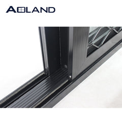 black aluminum sliding door with stainless steel security mesh on China WDMA on China WDMA