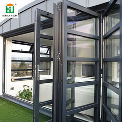 buy courtyard slim aluminium profile screen glass doors lowes glass folding sliding aluminium accordion single folding doors on China WDMA