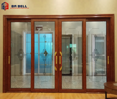 commercial closet doors with Tempered Gass aluminum sliding glass doors internal blinds on China WDMA