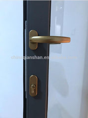 construction single pane aluminium interior french frosted double tempered glass bathroom door casement swing door on China WDMA