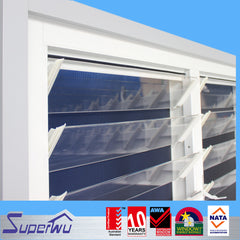 customized luxury design aluminum frame glass movable louvres jalousie window on China WDMA