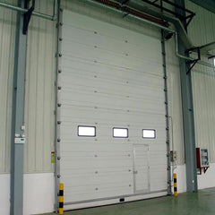 doorhan automatic industrial overhead sliding up section steel thermal insulation warehouse logistics dock sectional door on China WDMA