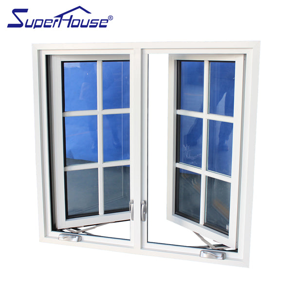 double casement style aluminum frame glass windows on China WDMA