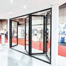 double glass folding exterior french doors modern aluminium soundproof vertical folding doors on China WDMA