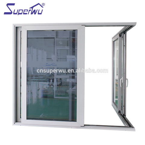 double panel tempered glass powder coated aluminum frame metal stained glass door on China WDMA
