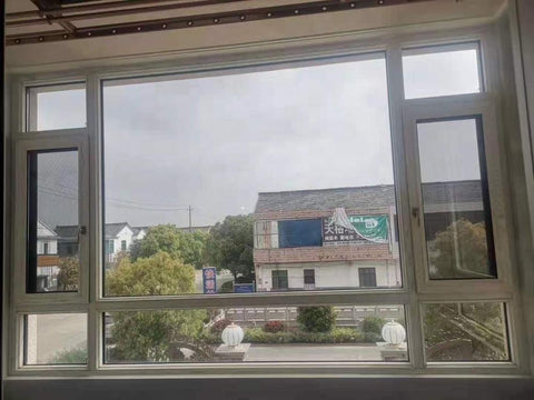 exterior crank open double glass aluminum cheap house windows for sale on China WDMA