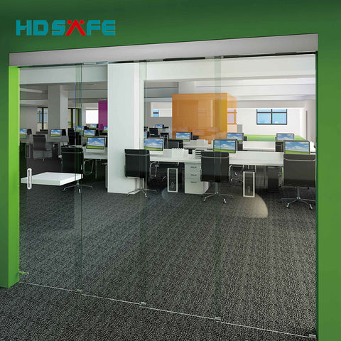 exterior frameless glass sliding doors for hotel and office on China WDMA