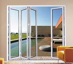 exterior position glass sound proof folding screen aluminium door on China WDMA