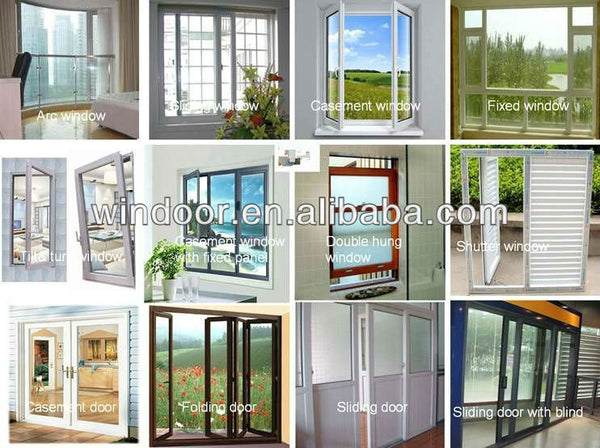 factory price aluminum/Pvc window and doors in dubai elegant white color aluminum/pvc material window and doors price on China WDMA