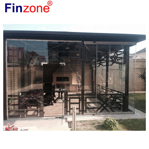 favored frameless glass folding sliding terrace glazing door with fully open style on China WDMA
