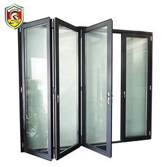 foshan custom heavy duty double glazed insulation accordion folding glass door on China WDMA