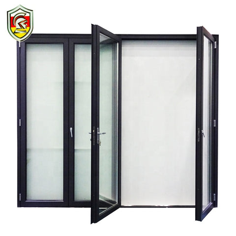 foshan custom heavy duty double glazed insulation accordion folding glass door on China WDMA