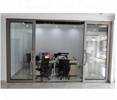 grey aluminium thermal break structure frame glass sliding patio door on China WDMA