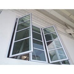 hinged out aluminium swing window double side-hung window open outside casement aluminum windows on China WDMA