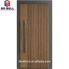 hot sale walnut latest design main solid teak wood sliding door with high quality on China WDMA