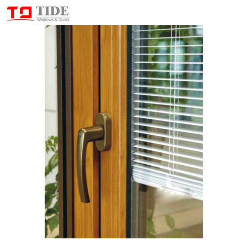 house adumbral Internal blinds aluminum wood window with surrounding frame on China WDMA