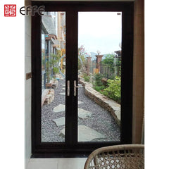hurricane impact resistant terrace house aluminum alloy double swing glass door on China WDMA