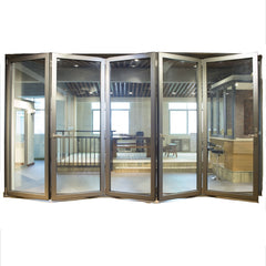 large opening insulated soundproof exterior aluminum glass bi folding door on China WDMA