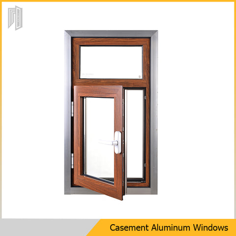 low maintenance aluminium casement windows with classic grill design on China WDMA