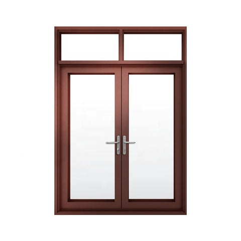 modern entry double leaf aluminum frame glass casement door or upvc door on China WDMA