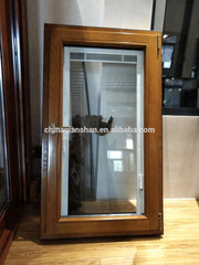 new aluminium clad wood composite swing window with internal blinds and stainless steel mosquito screen on China WDMA