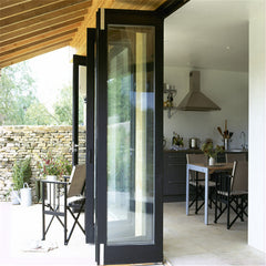 outdoor soundproof veranda bifold doors bi folding glass patio screen door on China WDMA