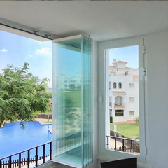 popular frameless balcony glazing house sliding window with design on China WDMA