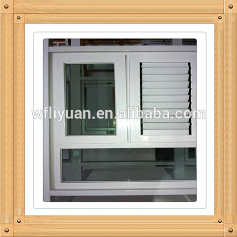 pvc shutter window/upvc windows with blinds/vinyl window with shutter on China WDMA