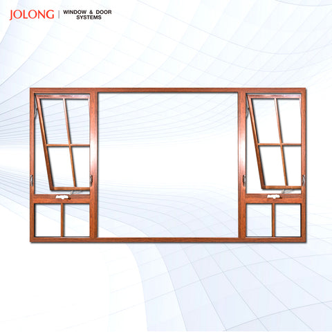 residential AS2047 Aluminum awning window thermal break with wood grain surface on China WDMA