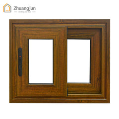 retro style wood color balcony aluminum sliding window on China WDMA