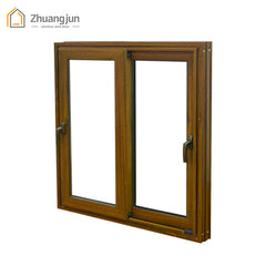 retro style wood color balcony aluminum sliding window on China WDMA