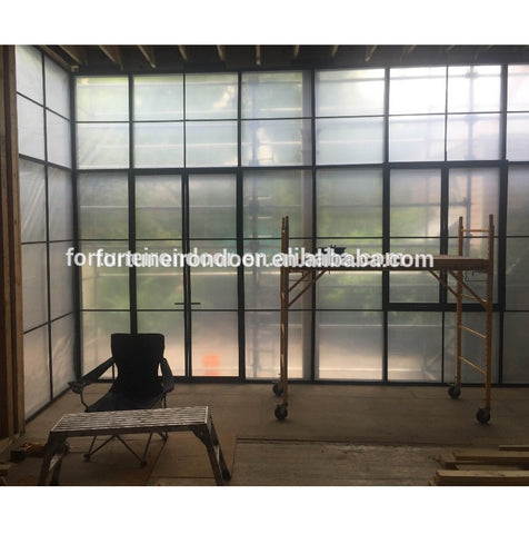 slim lite fire rated steel windows with tempered LOWE glass on China WDMA