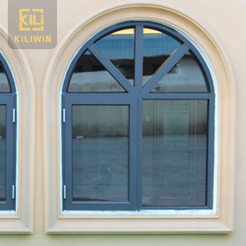 that open arched top casement dual pane windows aluminum arched casement window on China WDMA
