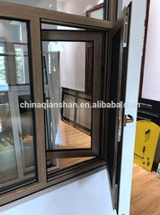thermal broken frame aluminium casement window with insect screen on China WDMA