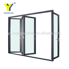 three panel sliding glass door / inward opening folding door / bi fold doors on China WDMA