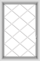 WDMA 24x36 (24.5 x 36.5 inch) White uPVC/Vinyl Push out Casement Window with Diamond Grids