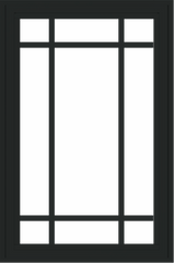 WDMA 24x36 (23.5 x 35.6 inch) black uPVC/Vinyl Crank out Casement Window with Prairie Grilles Exterior