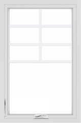 WDMA 24x36 (23.5 x 35.5 inch) White aluminum Crank out Casement Window with Top Colonial Grids
