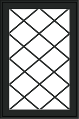 WDMA 24x36 (23.5 x 35.6 inch) black uPVC/Vinyl Push out Casement Window with Diamond Grids Exterior