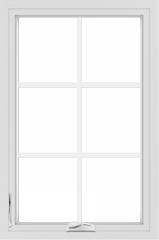 WDMA 24x36 (23.5 x 35.5 inch) black uPVC/Vinyl Crank out Casement Window with Colonial Grilles Exterior