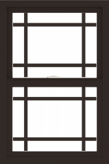 WDMA 24x36 (23.5 x 35.5 inch) Dark Bronze aluminum Single and Double Hung Window with Prairie Grilles