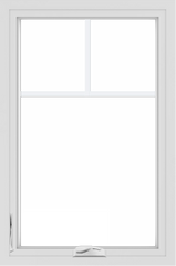 WDMA 24x36 (23.5 x 35.5 inch) black uPVC/Vinyl Crank out Casement Window with Fractional Grilles Interior